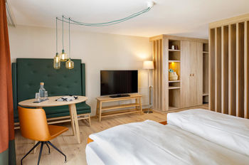 deluxe hotel room at Hotel Hirschen Wildhaus