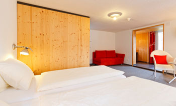 comfortable hotel room at Hotel Hirschen Wildhaus