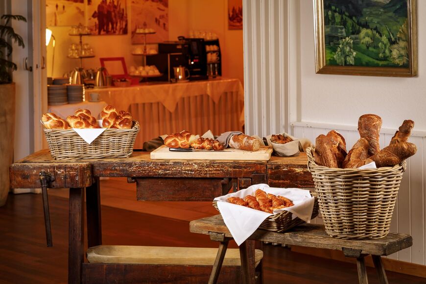 breakfast buffet at Hotel Hirschen Wildhaus