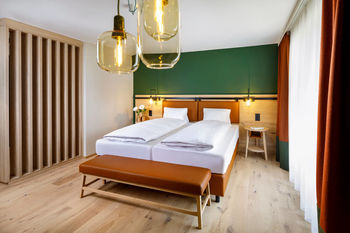 deluxe hotel room at Hotel Hirschen Wildhaus