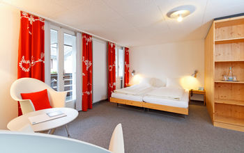 comfortable hotel room at Hotel Hirschen Wildhaus